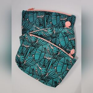 Bundle Set Of 3 Ipsy Tropocal Print Makeup Bags